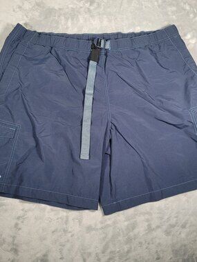 Columbia Shorts Men's Size 2XL Navy Blue Hiking Outdoor Cargo with Mesh Belt